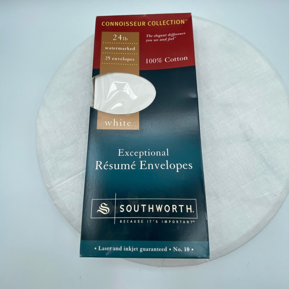Southworth No. 10 Resume Envelopes White 100% Cotton 24lb 17ct R14-10